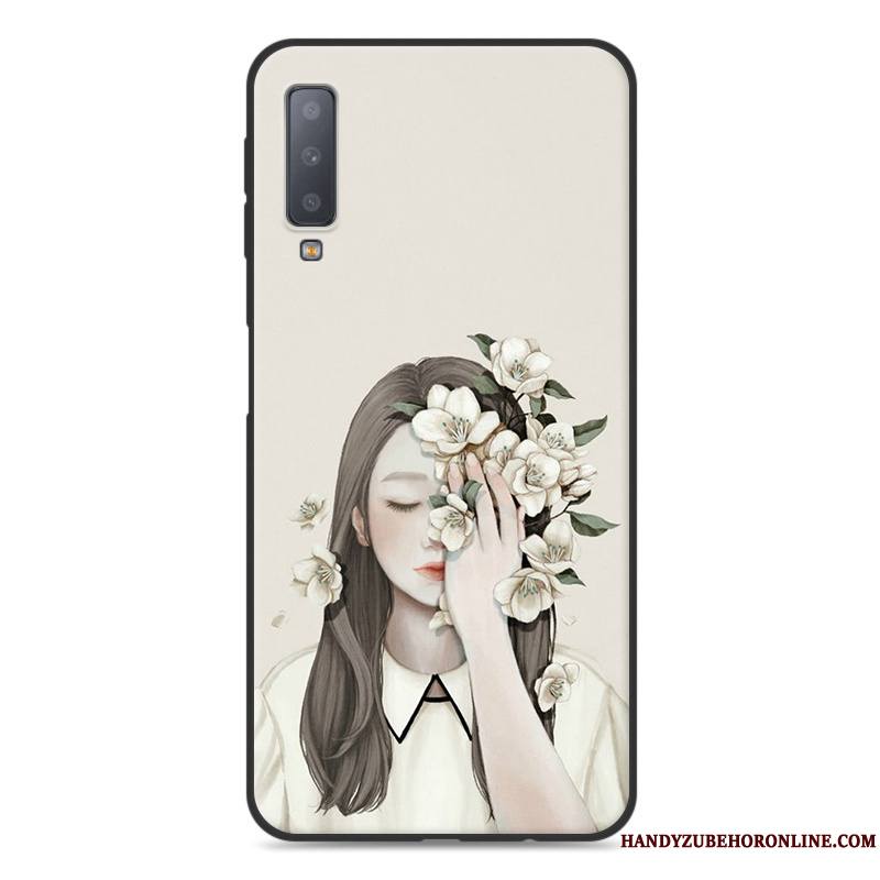 Samsung Galaxy A7 2018 Coque De Téléphone Art Petit Ornements Suspendus Frais Vert Étoile