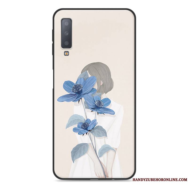 Samsung Galaxy A7 2018 Coque De Téléphone Art Petit Ornements Suspendus Frais Vert Étoile