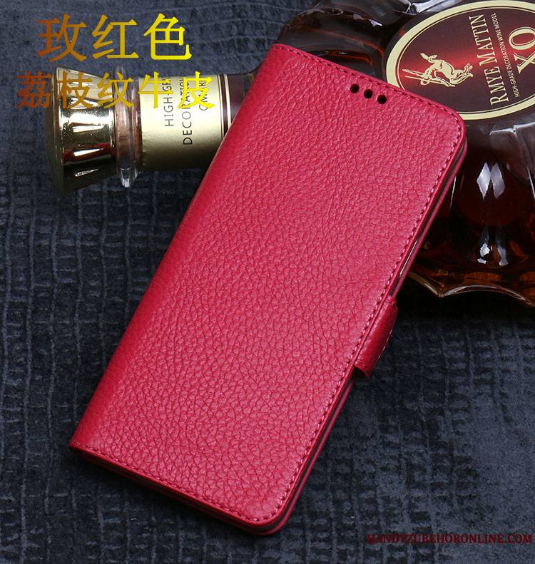 Samsung Galaxy A7 2018 Coque Étui Rouge Étoile Incassable Étui En Cuir Protection Tout Compris