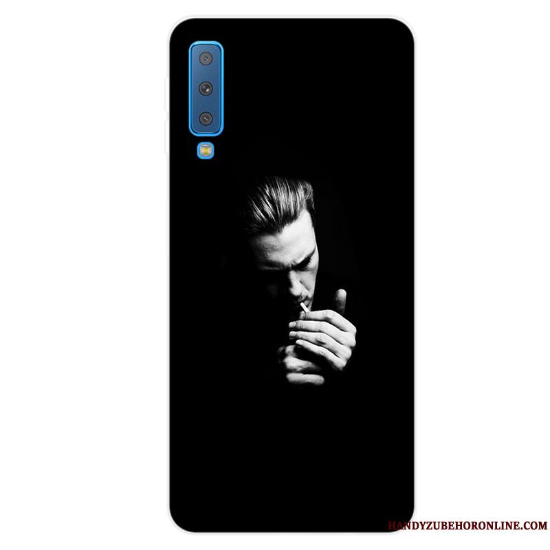 Samsung Galaxy A7 2018 Tout Compris Silicone Fluide Doux Coque De Téléphone Tendance Personnalité Étoile