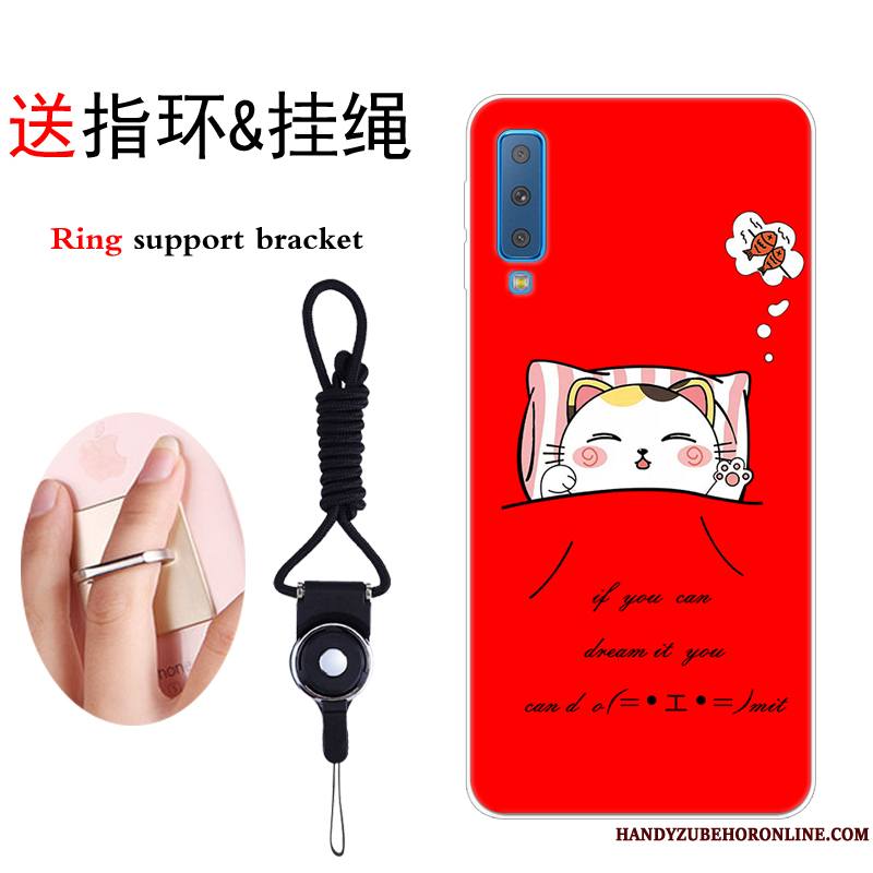 Samsung Galaxy A7 2018 Étoile Dessin Animé Chat Tendance Fluide Doux Coque De Téléphone Étui