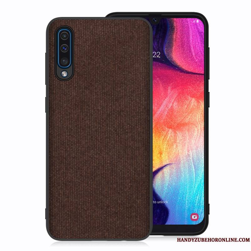 Samsung Galaxy A70 Bleu Étoile Tissu Coque De Téléphone