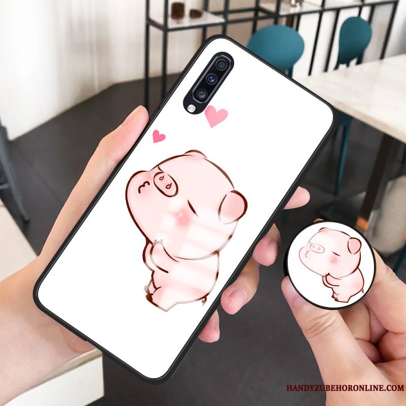 Samsung Galaxy A70 Charmant Verre Étoile Petit Blanc Coque De Téléphone Dessin Animé