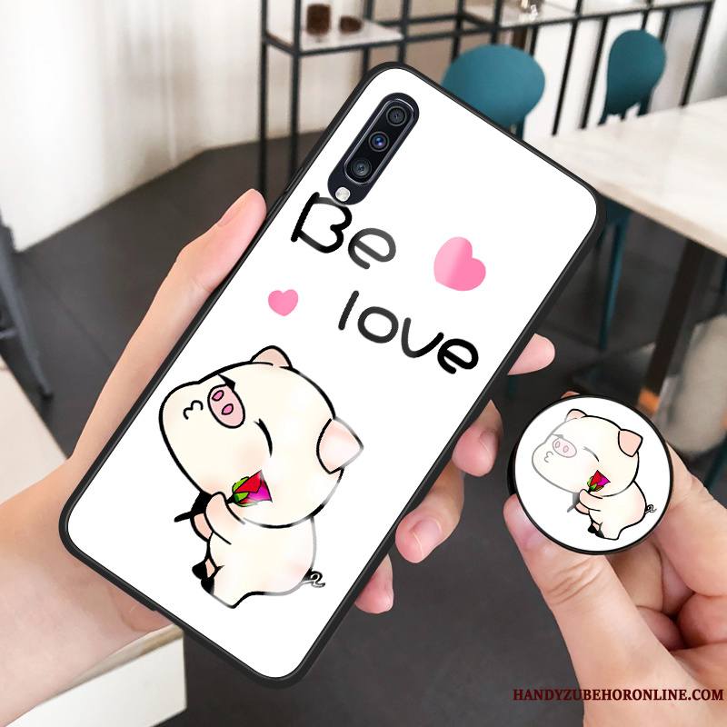 Samsung Galaxy A70 Charmant Verre Étoile Petit Blanc Coque De Téléphone Dessin Animé