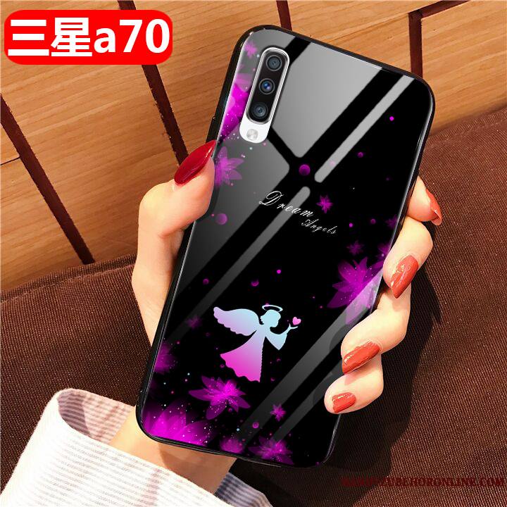 Samsung Galaxy A70 Coque Créatif Fluide Doux Noir Étoile Silicone Mode Incassable