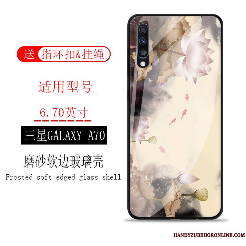 Samsung Galaxy A70 Coque Incassable Vent Étui Verre Étoile Protection