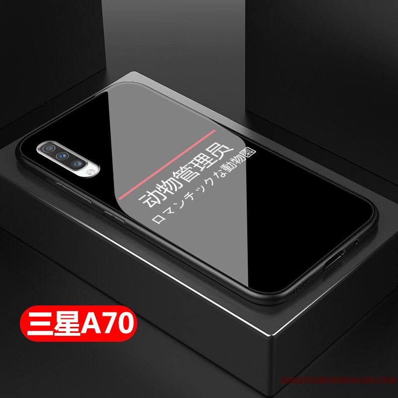Samsung Galaxy A70 Coque Noir Amoureux Marque De Tendance Verre Difficile Étoile Tout Compris