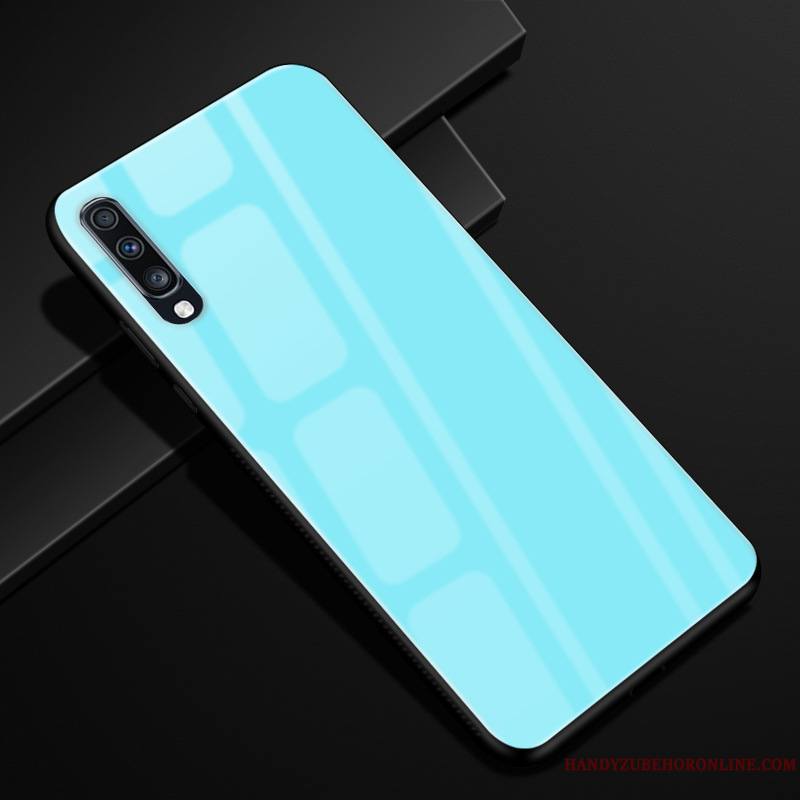 Samsung Galaxy A70 Coque Noir Incassable Verre Étui Protection Silicone Étoile