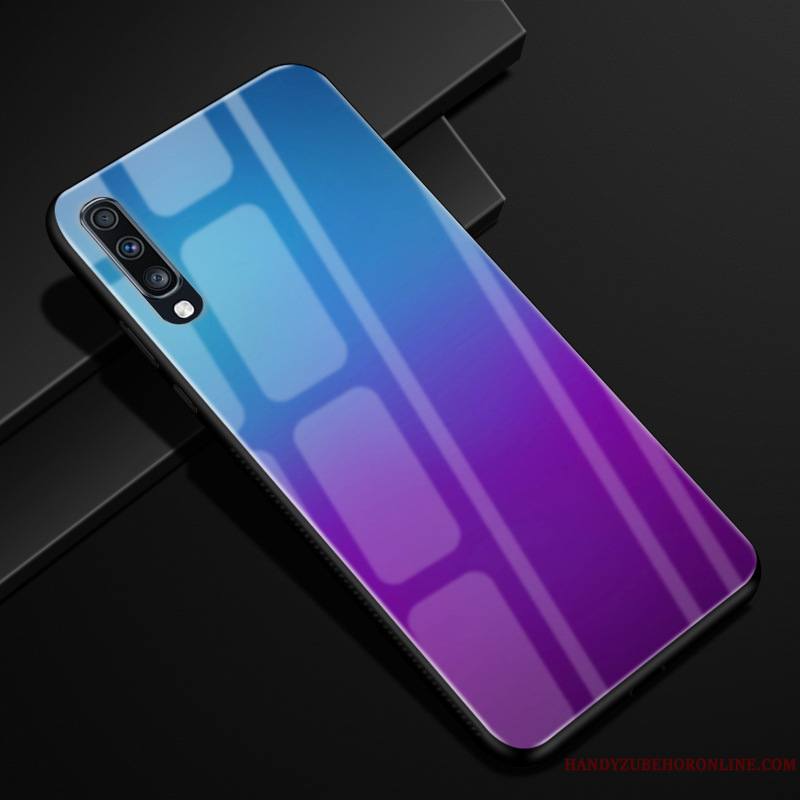 Samsung Galaxy A70 Coque Noir Incassable Verre Étui Protection Silicone Étoile