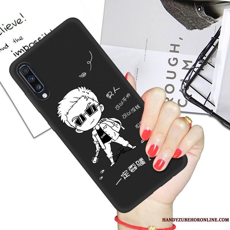 Samsung Galaxy A70 Coque Noir Personnalité Fluide Doux Net Rouge Dessin Animé Étoile Protection