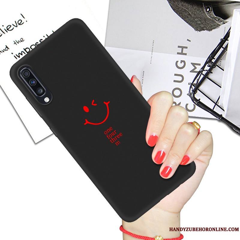 Samsung Galaxy A70 Coque Noir Personnalité Fluide Doux Net Rouge Dessin Animé Étoile Protection