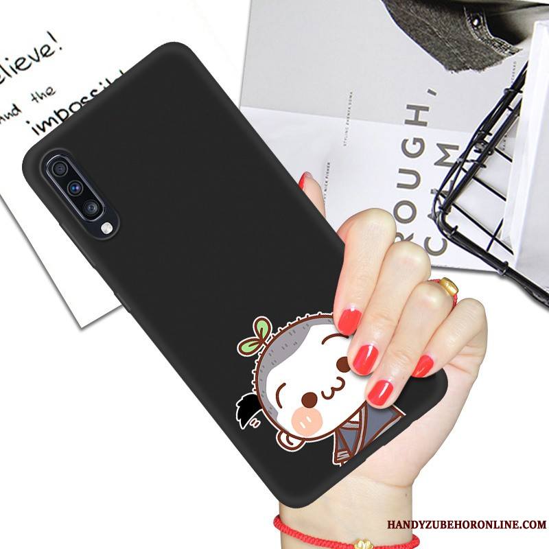 Samsung Galaxy A70 Coque Noir Personnalité Fluide Doux Net Rouge Dessin Animé Étoile Protection