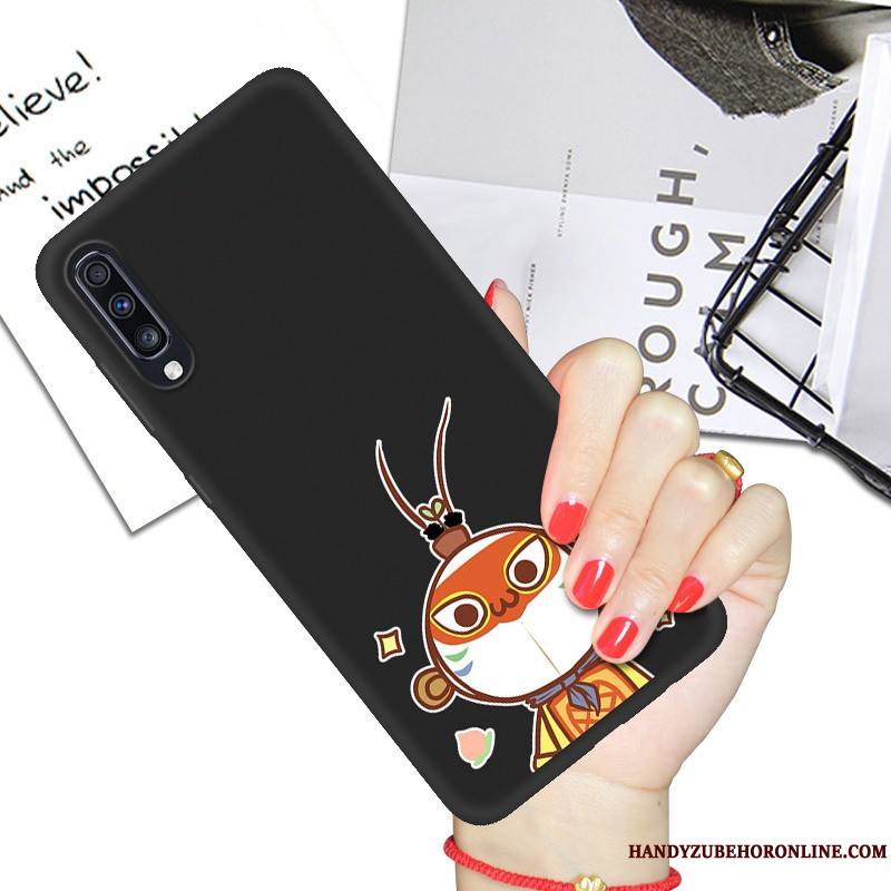 Samsung Galaxy A70 Coque Noir Personnalité Fluide Doux Net Rouge Dessin Animé Étoile Protection