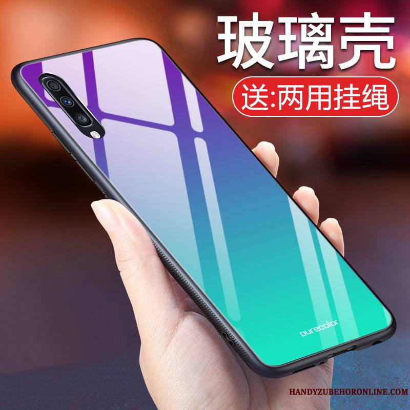 Samsung Galaxy A70 Coque Simple Tendance Créatif Violet Protection Couvercle Arrière Incassable