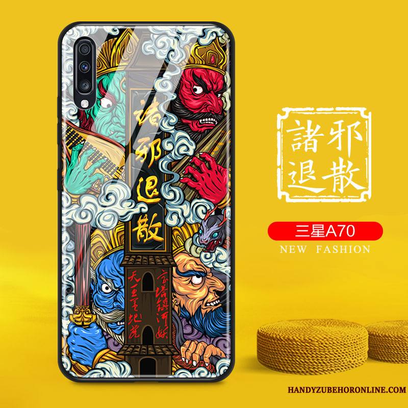 Samsung Galaxy A70 Coque Tendance Protection Jaune Verre Original Marque De Tendance Personnalité