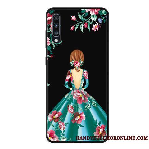 Samsung Galaxy A70 Coque Évasé Protection Fluide Doux Incassable Téléphone Portable Délavé En Daim