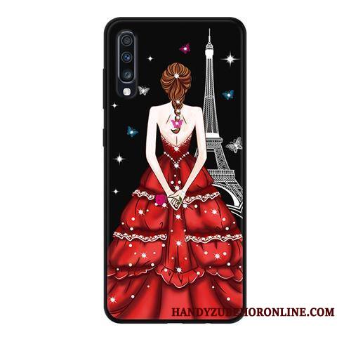 Samsung Galaxy A70 Coque Évasé Protection Fluide Doux Incassable Téléphone Portable Délavé En Daim