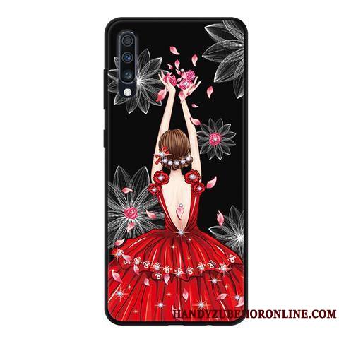 Samsung Galaxy A70 Coque Évasé Protection Fluide Doux Incassable Téléphone Portable Délavé En Daim