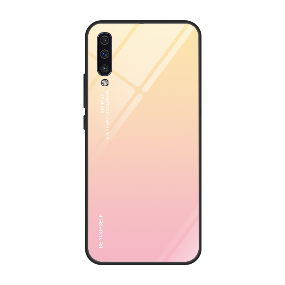 Samsung Galaxy A70 Dégradé De Couleur Coque Étoile Vert Verre Incassable Étui