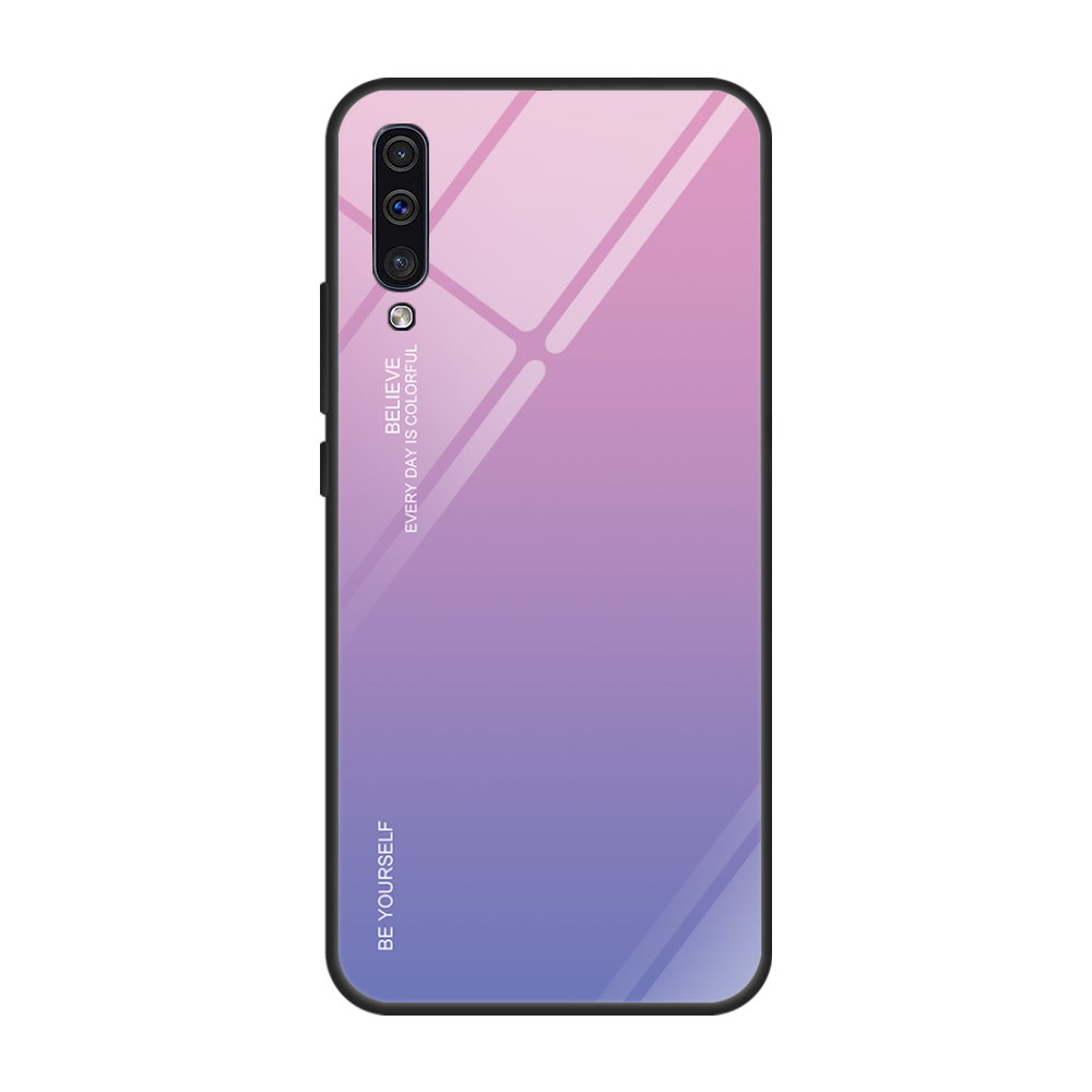 Samsung Galaxy A70 Dégradé De Couleur Coque Étoile Vert Verre Incassable Étui