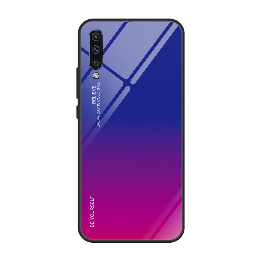 Samsung Galaxy A70 Dégradé De Couleur Coque Étoile Vert Verre Incassable Étui