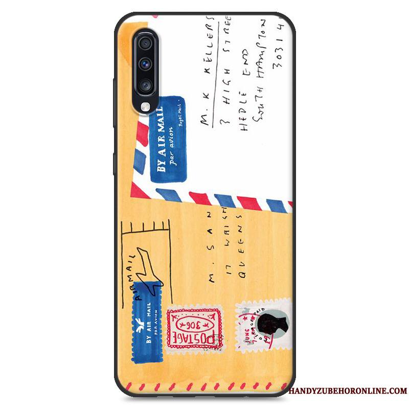 Samsung Galaxy A70 Incassable Délavé En Daim Étoile Coque De Téléphone Protection Rouge Fluide Doux