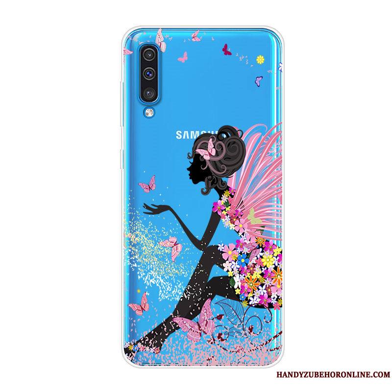 Samsung Galaxy A70 Incassable Tout Compris Étui Coque Fluide Doux De Téléphone Bleu