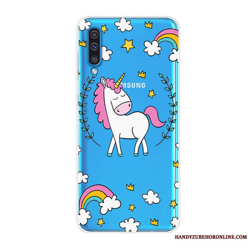 Samsung Galaxy A70 Incassable Tout Compris Étui Coque Fluide Doux De Téléphone Bleu