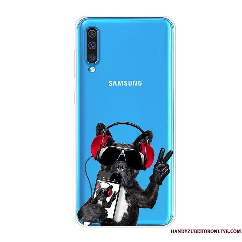 Samsung Galaxy A70 Incassable Tout Compris Étui Coque Fluide Doux De Téléphone Bleu