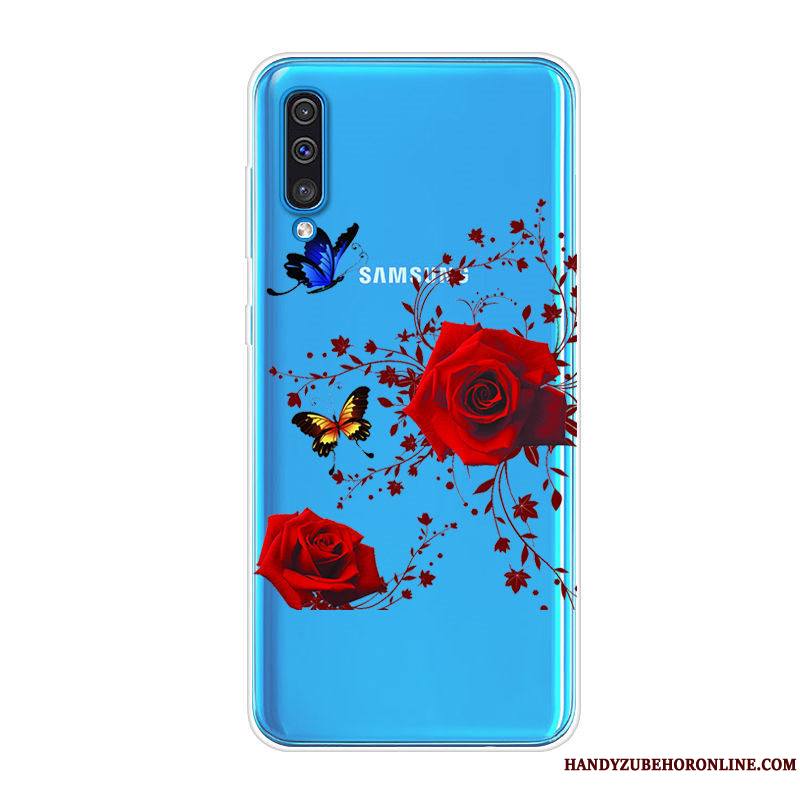 Samsung Galaxy A70 Incassable Tout Compris Étui Coque Fluide Doux De Téléphone Bleu
