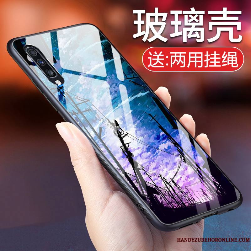 Samsung Galaxy A70 Miroir Tout Compris Étoile Téléphone Portable Bleu Ornements Suspendus Coque