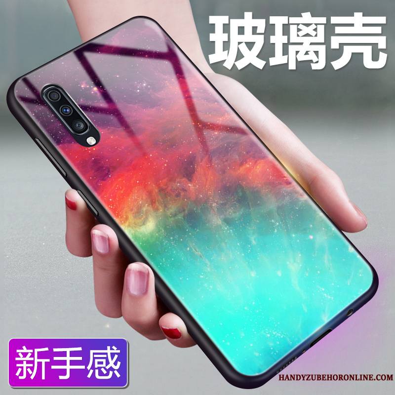 Samsung Galaxy A70 Multicolore Simple Vent Verre Fluide Doux Ciel Étoilé Coque