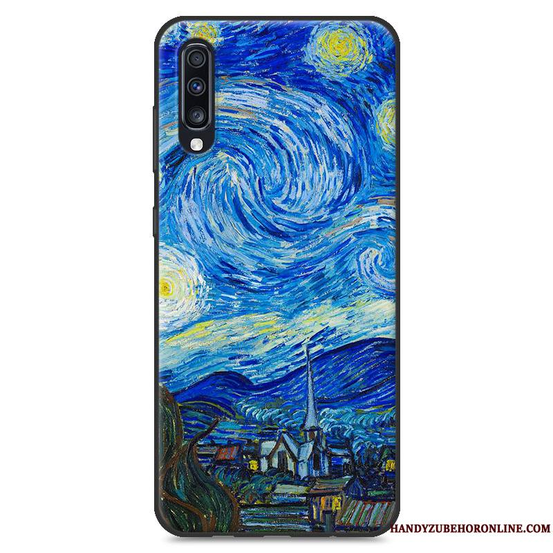 Samsung Galaxy A70 Nouveau Incassable Peinture Étoile Coque De Téléphone Bleu Paysage