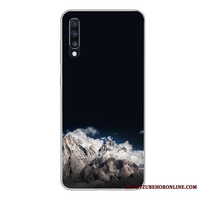 Samsung Galaxy A70 Protection Coque De Téléphone Incassable Blanc Étui Noir Étoile