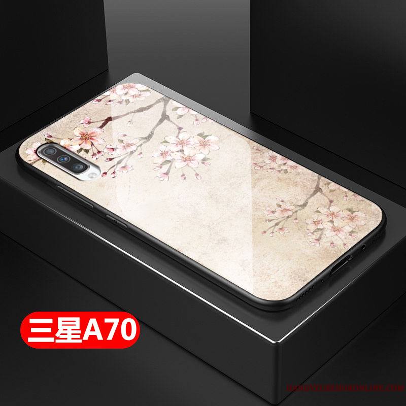 Samsung Galaxy A70 Étoile Vert Difficile Coque De Téléphone Fluide Doux Style Chinois Verre