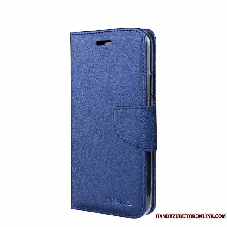 Samsung Galaxy A70 Étui En Cuir Carte Clamshell Coque De Téléphone Business Bleu Mois