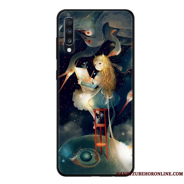 Samsung Galaxy A70 Étui Protection Étoile Coque De Téléphone Silicone Bleu Incassable