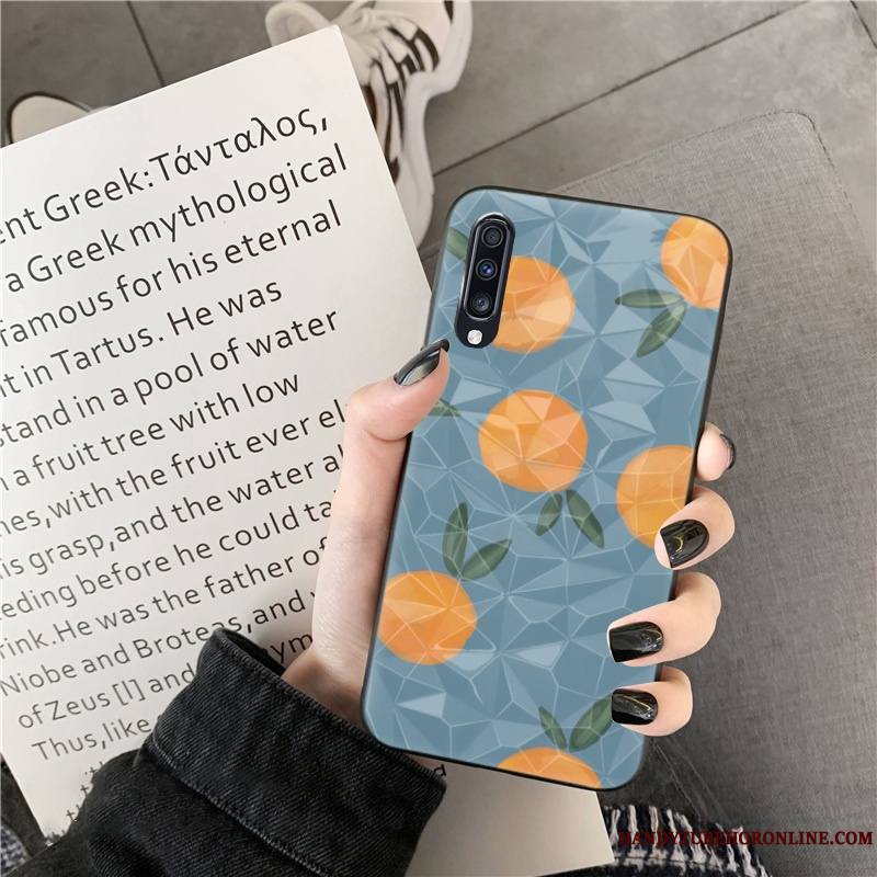 Samsung Galaxy A70s Bleu Coque De Téléphone Modèle Fleurie Étui Téléphone Portable Ornements Suspendus Étoile