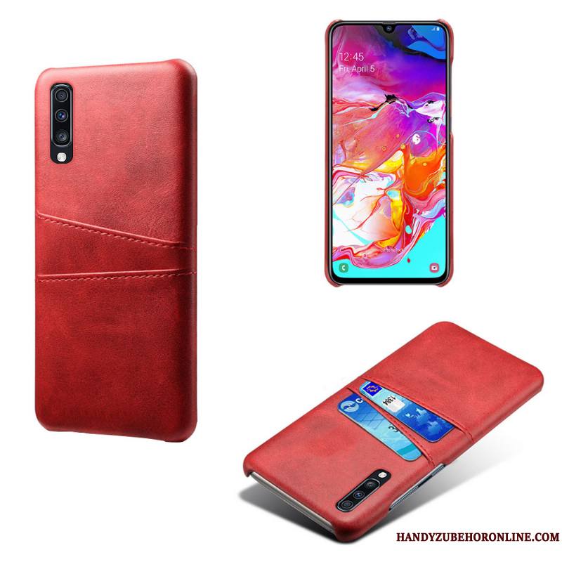 Samsung Galaxy A70s Coque Créatif Étoile Étui Incassable Personnalité Carte Rouge