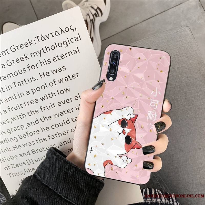 Samsung Galaxy A70s Coque Losange Tendance Étui Amoureux Protection Rose Étoile