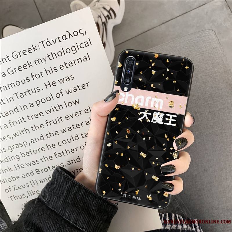 Samsung Galaxy A70s Coque Losange Tendance Étui Amoureux Protection Rose Étoile