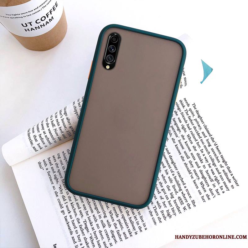 Samsung Galaxy A70s Coque Noir Transparent Difficile Incassable Tout Compris Protection Délavé En Daim