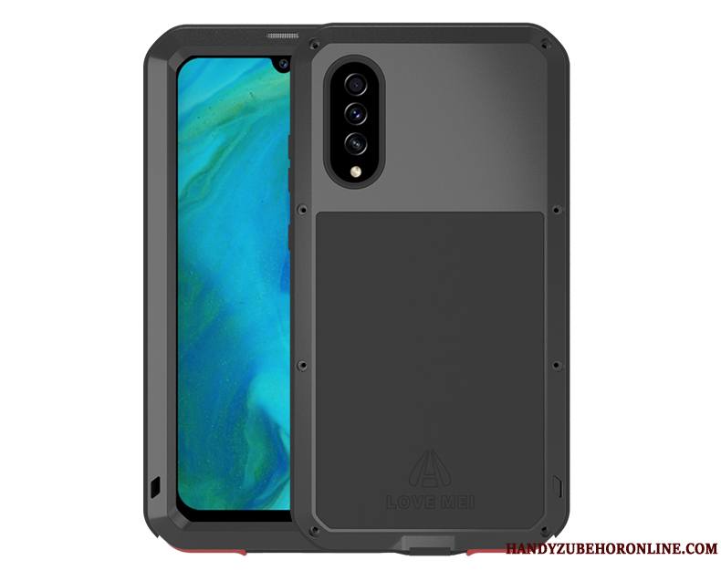 Samsung Galaxy A70s Coque Protection Tout Compris Étui Noir Incassable Border Métal