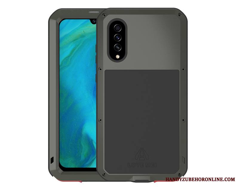 Samsung Galaxy A70s Coque Protection Tout Compris Étui Noir Incassable Border Métal