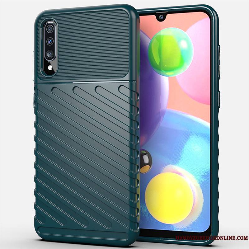 Samsung Galaxy A70s Vert Foncé Protection Étoile Fluide Doux Coque De Téléphone Étui Incassable