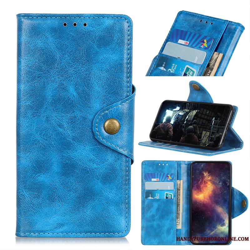 Samsung Galaxy A70s Étui En Cuir Portefeuille Tempérer Membrane Cuir Véritable Coque De Téléphone Housse