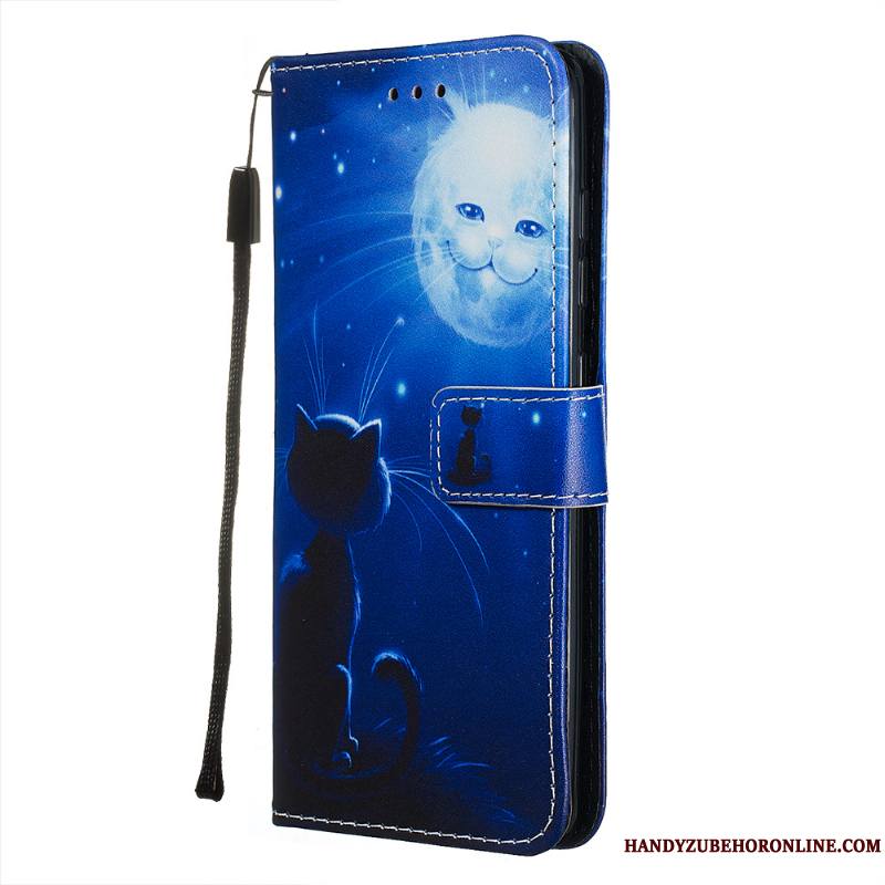 Samsung Galaxy A71 Coque Housse Personnalité Étui En Cuir Bleu Fluide Doux Étoile Téléphone Portable