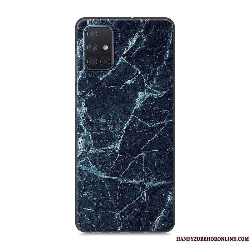 Samsung Galaxy A71 Coque Modèle Fleurie Étoile Grand Peinture Silicone Gris Fluide Doux