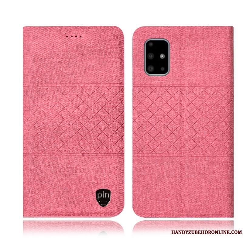 Samsung Galaxy A71 Incassable Coque De Téléphone Étui Lin Housse Foncé Plaid