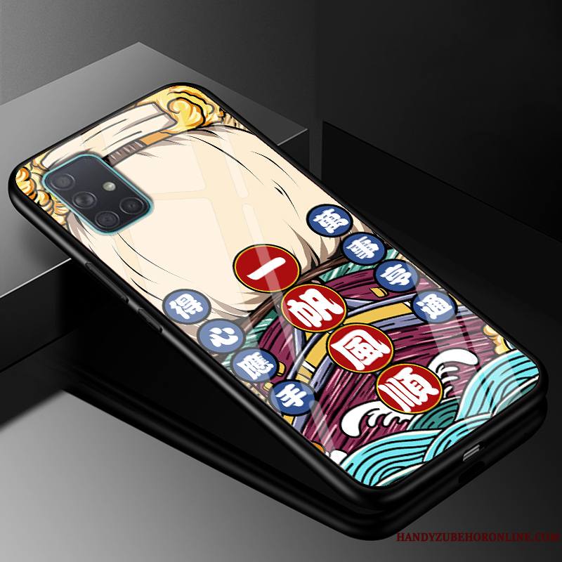 Samsung Galaxy A71 Style Chinois Personnalité Marque De Tendance Verre Coque De Téléphone Mode Protection